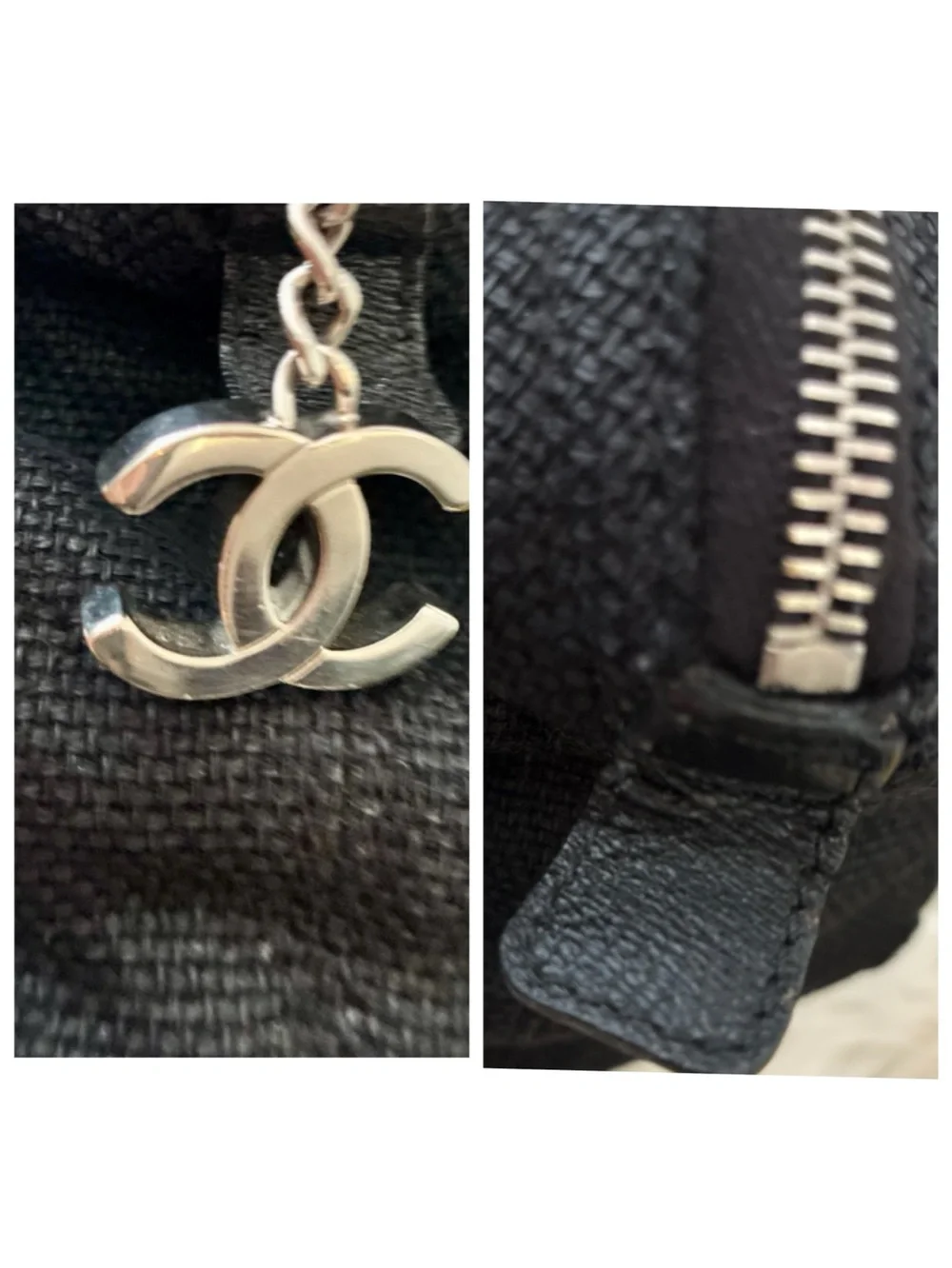 Authentic Chanel Biarritz quilted canvas bowler bag.